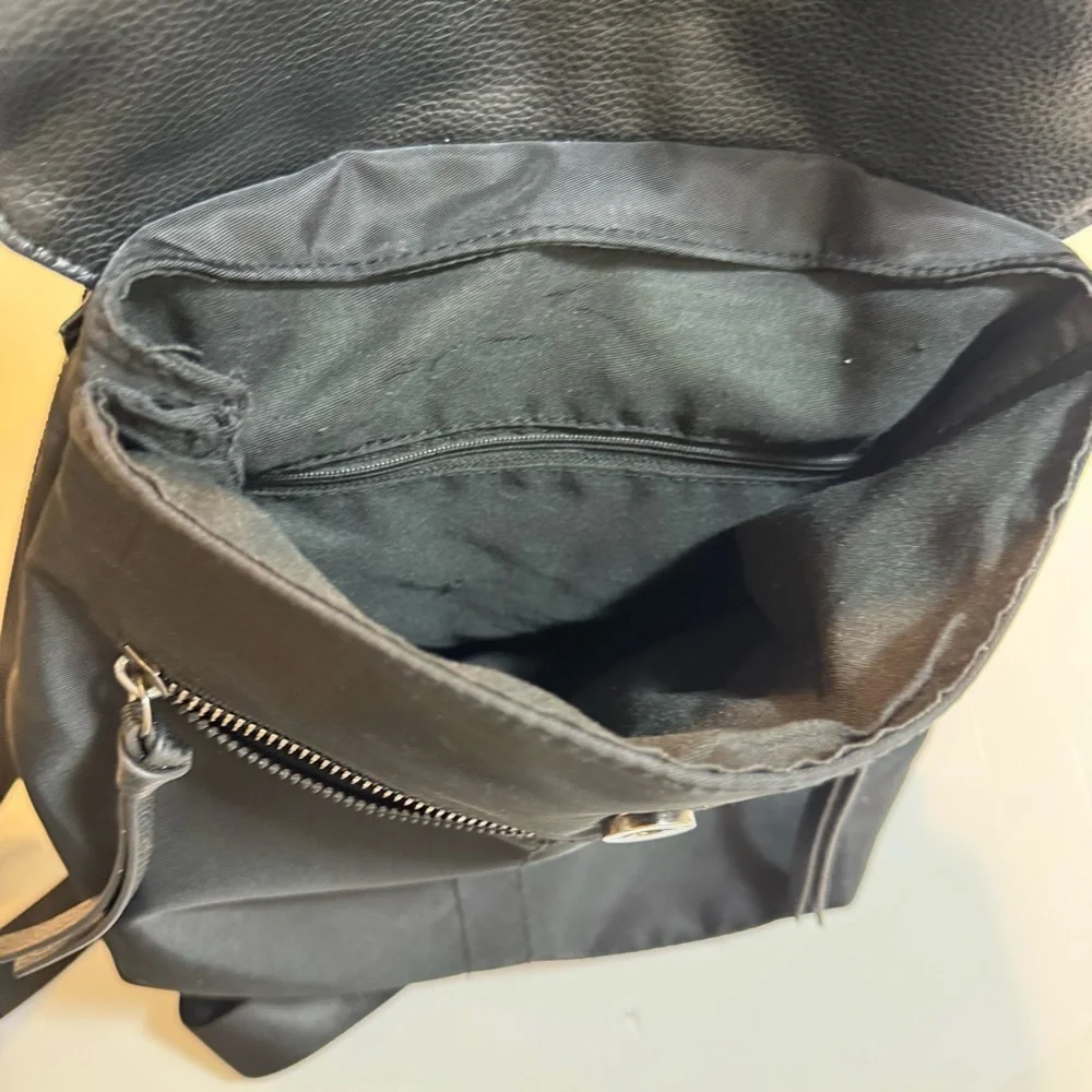 Botkier New York Black Backpack – Nylon & Faux Leather Travel Style